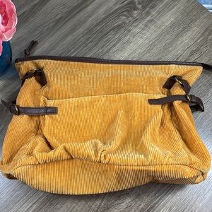 Mossimo Camel Corduroy and Brown Faux Leather Trim Hobo Bag